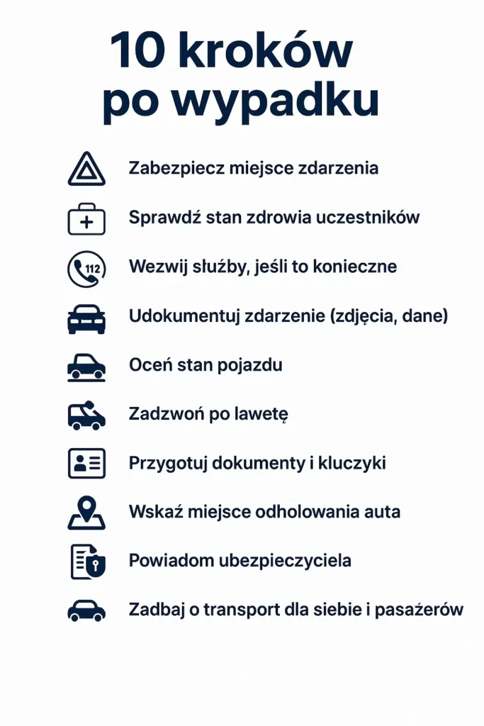 Holowanie auta po wypadku w Szczecinie krok po kroku