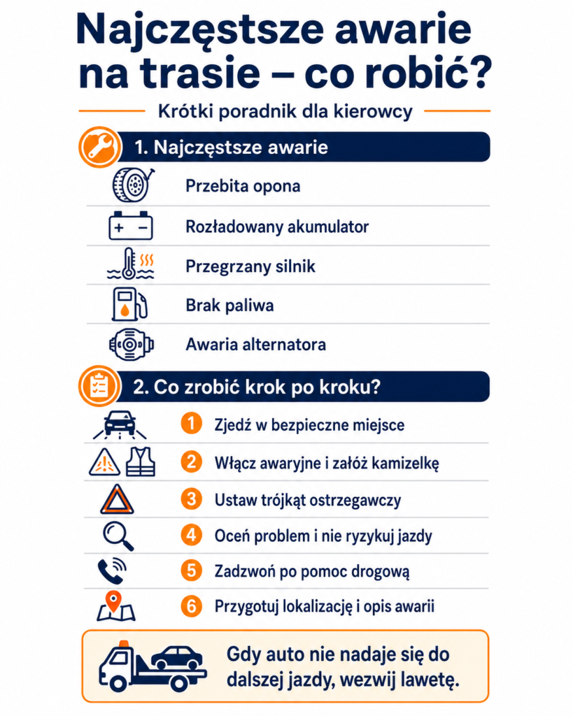 Najczęstsze awarie na trasie - poradnik co robić krok po kroku