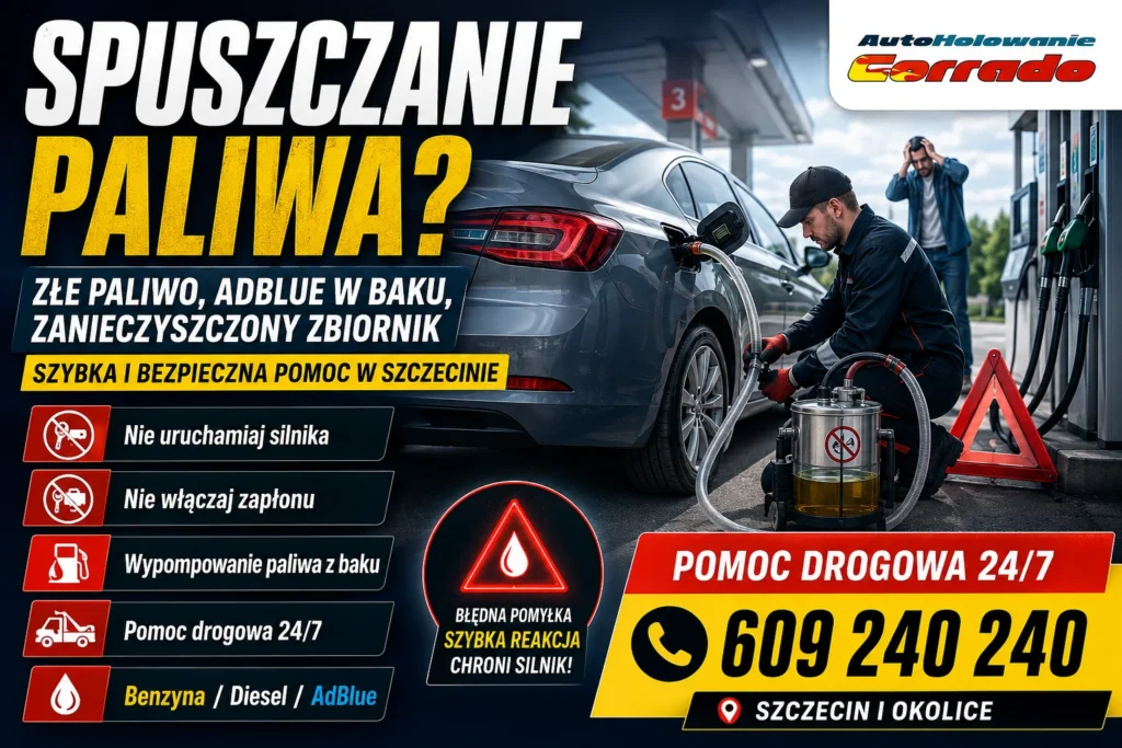 spuszczanie-paliwa-ze-zbiornika Spuszczanie paliwa Szczecin – złe paliwo, AdBlue w baku i wypompowywanie paliwa z samochodu