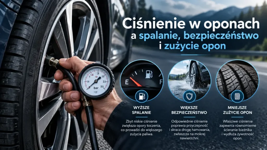 Ciśnienie w oponach – wpływ na spalanie paliwa, bezpieczeństwo jazdy i zużycie bieżnika
